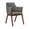 Armen Living Arcadia and Renzo 48" Round Charcoal and Walnut Wood 5 Piece Dining Set SETARDI5REWACH48 - alternate 5